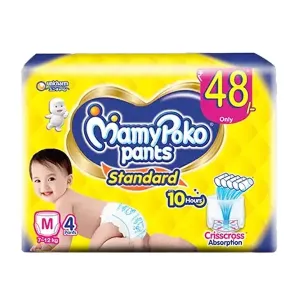MamyPoko Pants Standard Baby Diaper (7–12 kg) – Size M – 4 Pants